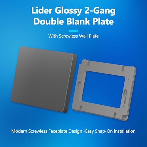 Placa de pared ciega de 2 elementos LIDER tapa sin tornillos plana 4