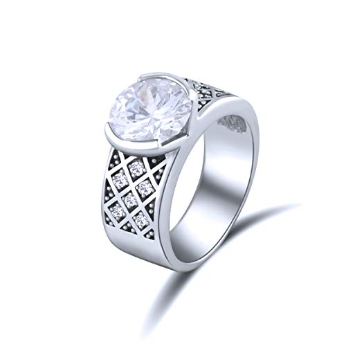 Bague Argent 925 Quiges avec Zirconium pour Femme au Style Retro
