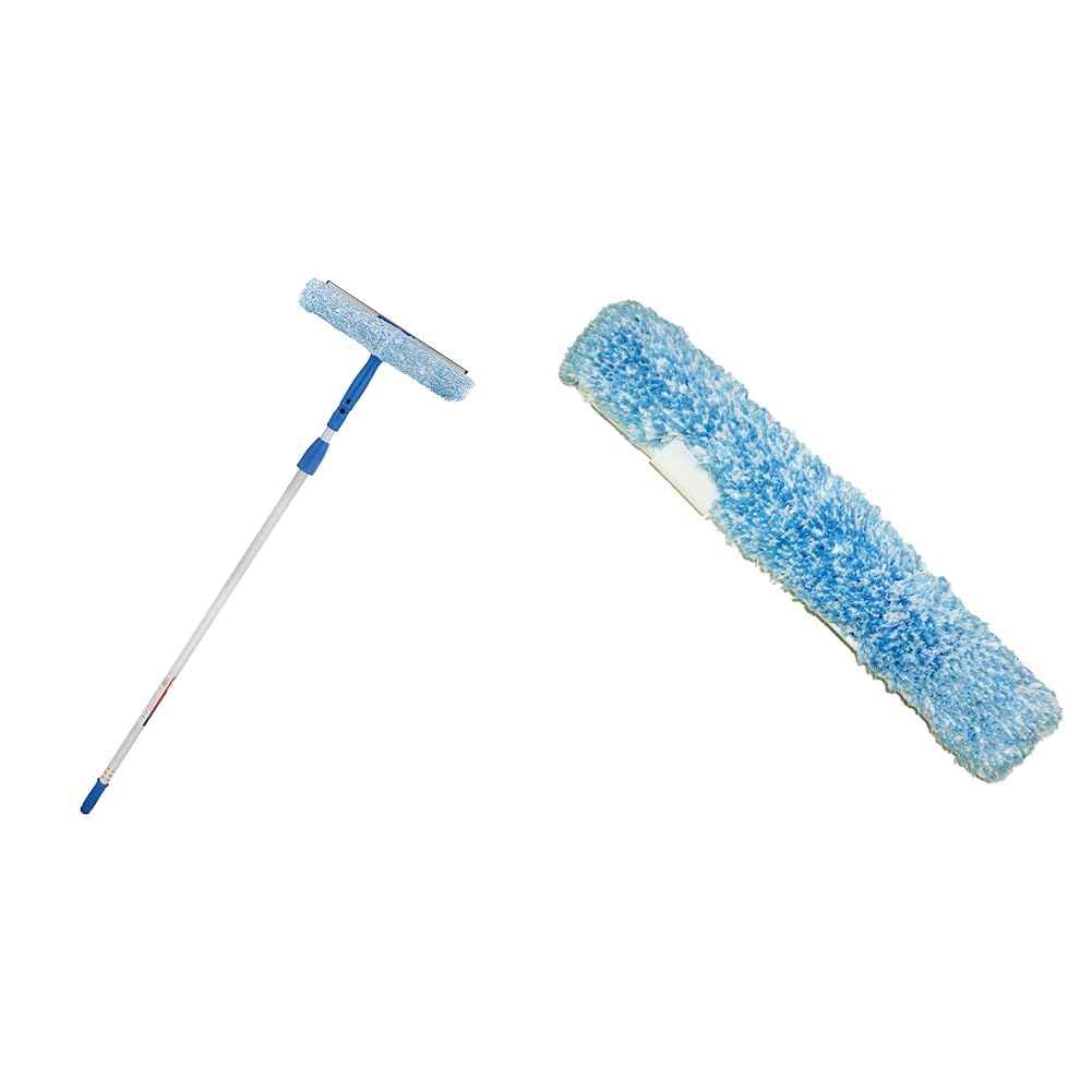 Unger Professional 2-in-1 14" Window Cleaning Squeegee & Scrubber + Unger Professional 14" Window Cleaner Scrubber Refill Sleeve
