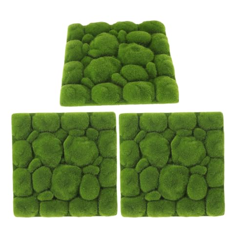 IMUSINICE 3pcs Artificial Moss Foam Boards for Wall Decoration Lightweight Square Green Panels with Lifelike Appearance and Resistance to Deformation for Hanging Decorations and DIY Home