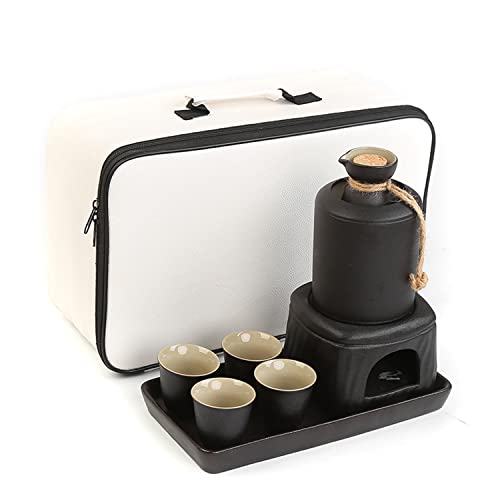 Set de sake ZEMMAL con olla calentadora de cerámica para mantener la bebida caliente 2