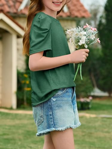 Image of Imily Bela Kids Girls Puff Short Sleeve T Shirts 5-14 Years | Summer, Casual, Crewneck, Fashion Tops