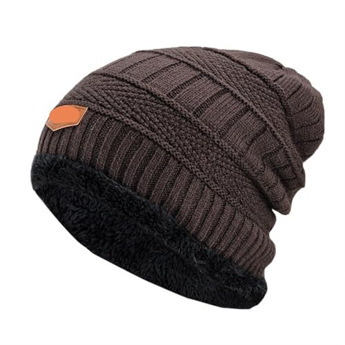 Bonnet tricoté pour femme et homme avec écharpe en laine épaisse contre le froid