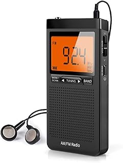 Greadio Portable Pocket Radio, Transistor Digital AM FM Radio with Best Reception, Clearly LCD Display, Earphone Jack, Battery Operated Radio for Home, Jogging, Camping Outdoor