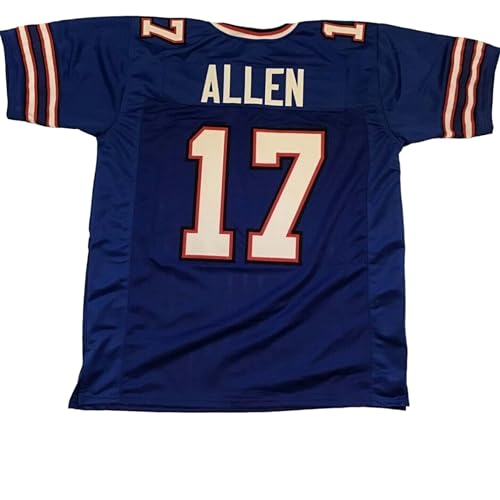 Generic Josh Allen Jersey Stitched Blue Custom Football New No Brand/Logos (US, Alpha, X-Large, Regular, Regular, Blue)
