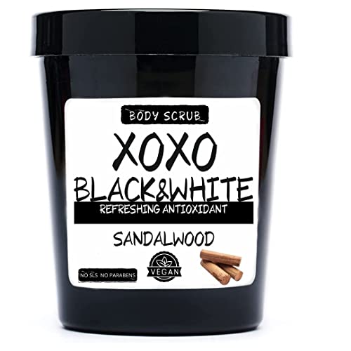 XOXO | Ingrown Hair Exfoliating Body Scrub | Purifying Anti-Cellulite | Enriched with Shea Butter | Vegan NO SLS NO Parabens | For All Skin Types 1x250gr (Sandalwood)