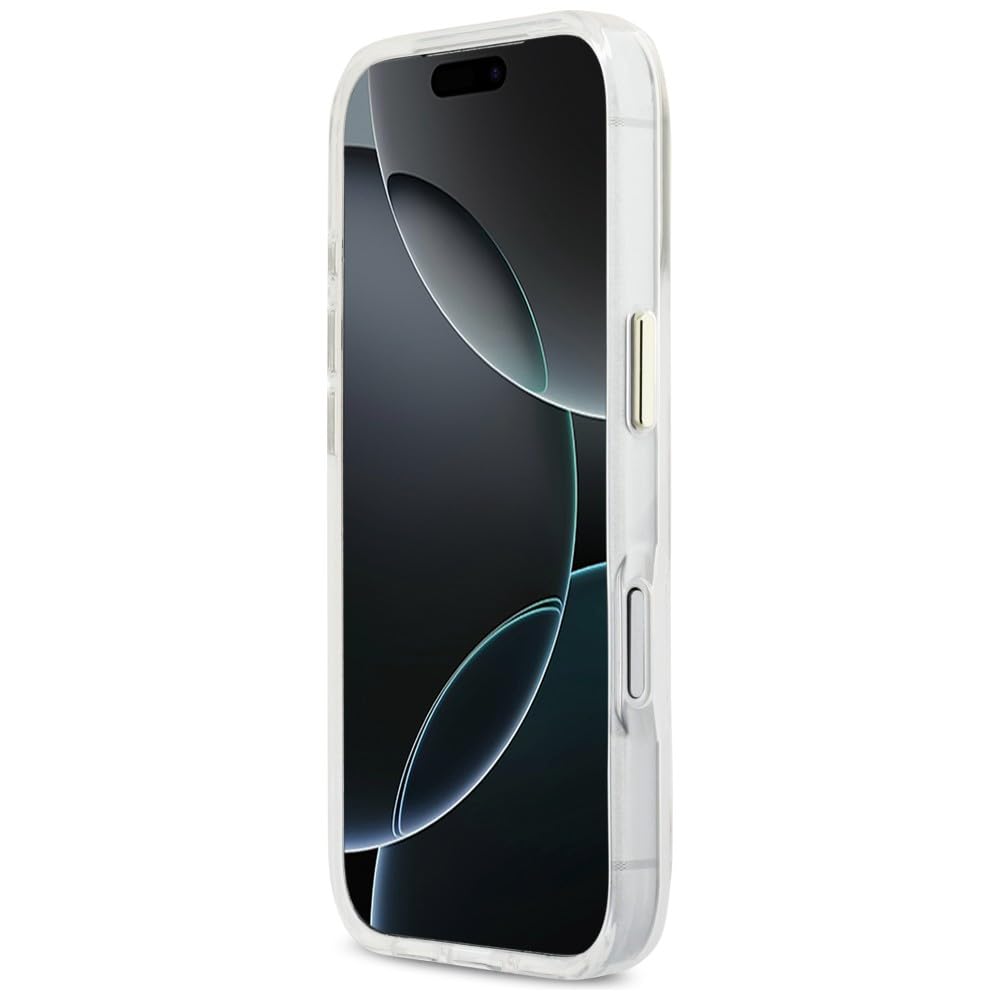 CG MOBILE Guess IML 4G Script metalowe etui do iPhone 17 Pro Max (białe)
