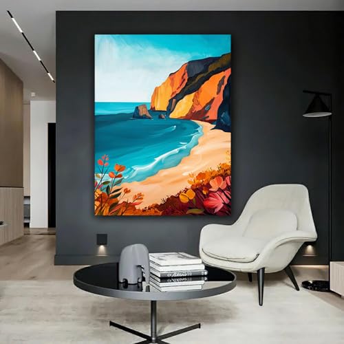 Tableau decoration murale salon encadrée paysage mer 60x80