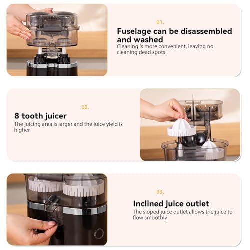Extracteur De Jus, Avec Double TêTe Et Coupeur, Centrifugeuse Extracteur De Jus, 20 Secondes Pour Un DéLicieux Jus, Automatique, Nettoyage Rapide, Pour Maison, Cuisine, 200W – Image 6