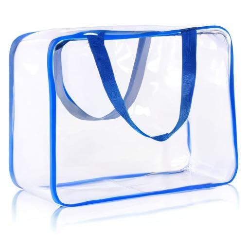 Miniatura 9 de Kit de 3 piezas de bolsas de viaje transparentes de PVC para artículos de tocador para mujeres y hombres, bolsas de almacenamiento organizadoras de