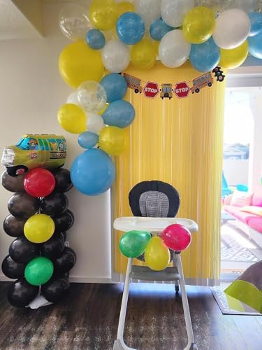 Image of 2PC Yellow Backdrop Curtain for Birthday Party Decorations, Yellow Streamers Fringe Backdrop Birthday Decorations, Foil Fringe Curtains Party Decorations