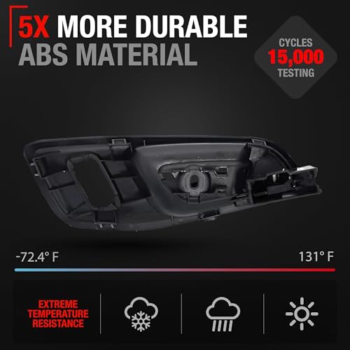 Image of T1A Interior Front Driver Door Handle Replacement - Compatible with 2015-2023 Ford Transit - Textured Black, Plastic - OEM BK2Z-6122601-AA