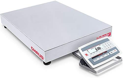 Ohaus Defender Bench Scales D52XW50WTX5, 100 lbs x 0.02 lb, Digital Bench Scale, Stainless Steel Wash down Floor Scale, Rechargeable Battery, Industrial Scale High Accuracy luggage scale for shipping.
