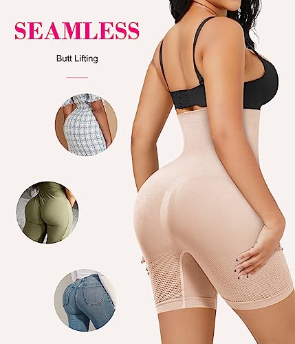 Nebility Womens' Shapewear Thigh Slimmer Tummy Control Body Shaper Shorts Butt Lifter Panties High Waist Trainer2