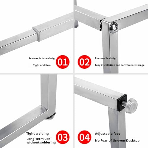 Étagère à épices en acier inoxydable – 2 rangées de supports réglables pour le rangement de la cuisine et un accès facile – 12 récipients avec cuillères