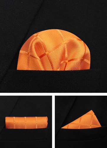 Image of Striped Plaid Polka Dot Mens Tie Formal Necktie Pocket Squares Ties Clips Cufflinks Classic for Men Set