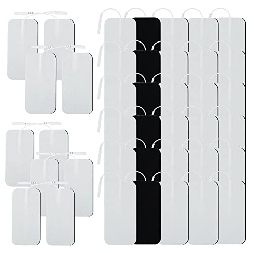 TENS Unit Replacement Pads, 5x10CM Self-Adhesive Electrodes 20PCS, Reusable Square Tens Electrode Pads with 2mm Connector, Compatible with Most Tens, Self-Adhesive TENS Pads for Electrotherapy