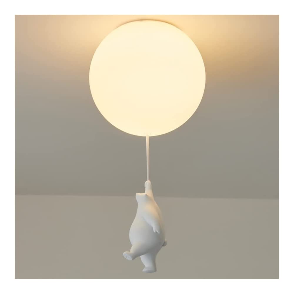 Ceiling Lighting Nordic Cartoon Bear Chandelier Cute Polar Bear Ceiling Pendant Light Foyer Glass Ball Flush Mount Lighting Fixture Ceiling Lamp for Bedroom Kitchen Island Kids Room ( Color : A-23CM )