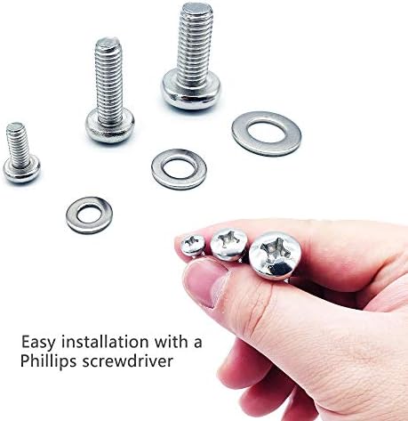 24 Pieces TV Screws Set Stainless Steel TV Mounting Screws M4 M6 M8 TV Mount with Washers for TV Monitor Mounts Bracket Fixing