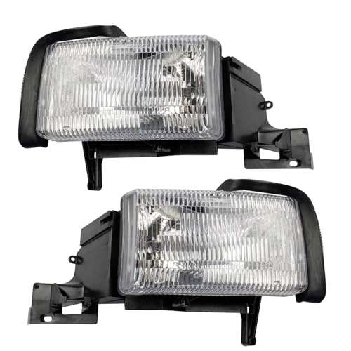Image of TRQ 2 Piece Headlight Assembly Set Driver & Passenger Side Compatible with 1994-2001 Dodge Ram 1500 Without Sport Package 1994-2002 2500 Without Sport Package 1994-2002 3500 CH2518108 CH2519108