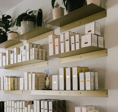 Diy Cartel Linear Floating Shelf - Forged Raw Usa Manufactured Steel - Industrial Heavy Duty Metal Wall Mounted Modern Rustic Shelf - Made In The Usa (36-Inch X 12-Inch Gold) #TOP4