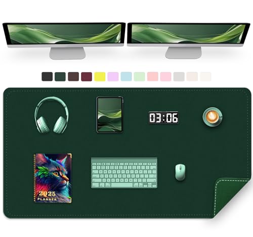 METEOROCK 120 x 60 CM Tapis de Bureau en Cuir PU Antidérapant, Tapis de Souris de Grande Taille, Tapis d'Ordinateur pour Clavier et Souris, Tapis d'Écriture de Bureau...