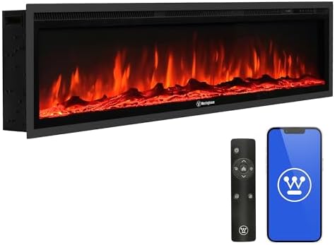 Westinghouse 60 Inch Electric Fireplace Heater, Compatible with A...