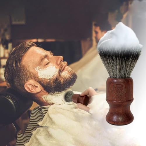 Vegan Shaving Brushes For Men by Echolly-Larger Size Wooden Handle Shave Brush-NO Shed Bristle Shave Brushes for Men-Rich and Fast Lather Shaving Brush Gifts for Fathers,Boyfriends (Vintage Rosewood)