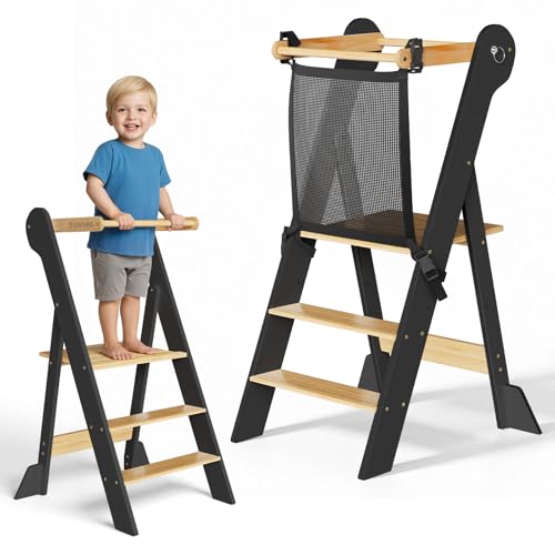 Arche Montessori 3-en-1 Avec Coussin En Coton – Structure D'escalade, Pont à Bascule Et Tunnel En Bois Naturel (78×35×48cm)