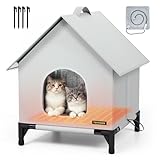 Cat House Cats - Dog Outdoor Indoor Waterproof Insulated House,Heated Bed Kitty Shelter with Cat Heating Pad,Warm House Heater for Small/Medium Cats