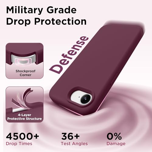 Image of GolbinBox Magnetic for iPhone 17e /16e Case, Silicone Cover, Wine Red