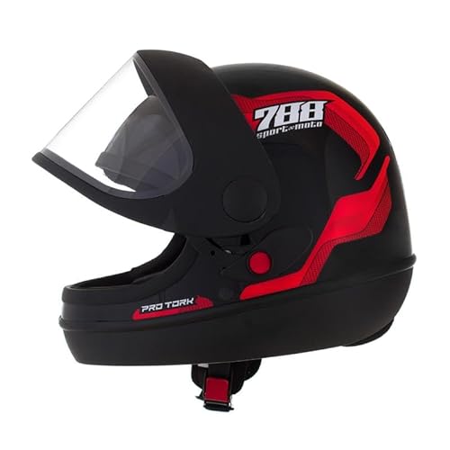 Capacete Moto Pro Tork Automático Sm Preto E Vermelho 788 56