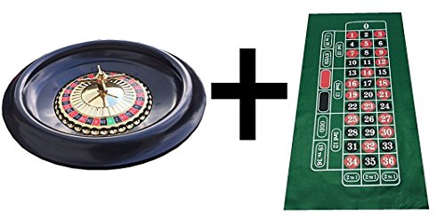 pokerchipshop LARGE 40CM (16 INCH) ROULETTE WHEEL BALLS HUGE 180cm GREEN LAYOUT/FELT + WINNING MARKER