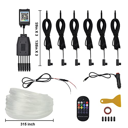 Interior Led Car Lights, Webupar Car Accessories 6 In 1 Ambient Lighting Kits With Remote And App Control, 315 Inches Fiber Optic, Multicolor Rgb Car Led Strip Lights With Music Sync Mode, Diy Mode #TOP4