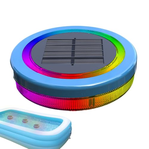 Luces solares flotantes para piscina, IP68, impermeable, RGB que cambia de color, luz solar dinámica, encendido/apagado automático, 1800 mAh, luces solares para piscina, jardín, estanque, bañera de