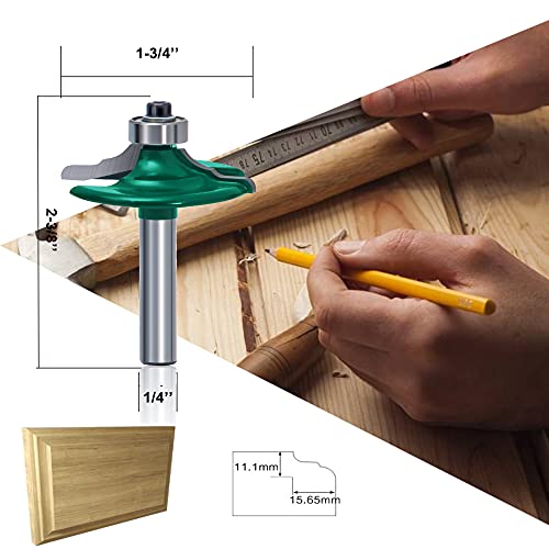 Pealife Router Bit Set Door Drawer Cabinet Front Edging 1/4 Inch Shank-4 Bits-For Commercial Users And Beginners (1/4-Edge) #TOP3