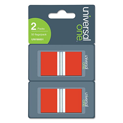 Banderitas para páginas rojas con 2 dispensadores de 50 banderas adhesivas para oficina