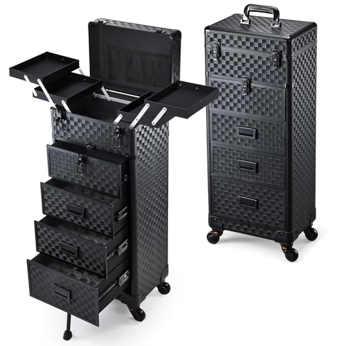Stagiant 5-in-1 Rolling Makeup Case with Drawers