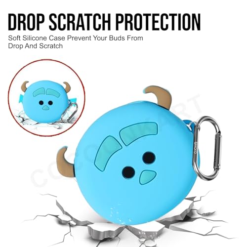 Image of Cartoon Silicone Case Cover for Samsung Galaxy Buds Core (2025) (Blue Monster)