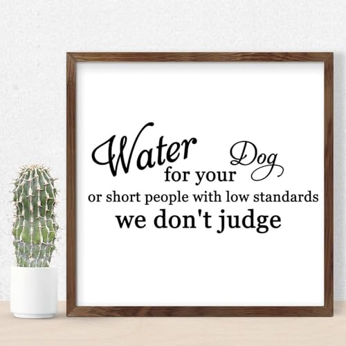 Panneau en bois premium Water for Your Dog | Finition soignée 30cm