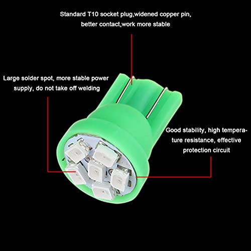 10 bombillas LED para panel de instrumentos T10 azules miniatura 7