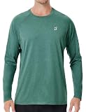 Roadbox UV Protection Shirts for Men - Long Sleeve UPF 50+ Rash Guard Lightweight Sun Shirt for Outdoor Running Workout Fishing Jade Green