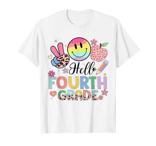 Hello 4th Grade Boy Girl Teacher Back to School 4th Grade T-Shirt