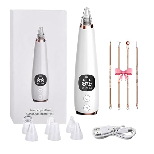 Aspirateur Point Noir Extracteur de Comédons Professionnel, 6 Sondes et 3 Modes d'extraction des Points Noirs pour l'élimination,de Pores Soin Visage Femme Blackhead Removal