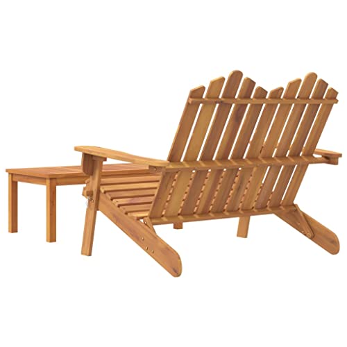 Banco Adirondack de acacia y mesa para terrazas y balcones 7
