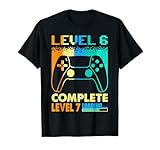 livello vintage 6 completa gamer 6 ° anniversario di matrimonio maglietta