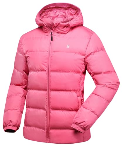 Little Donkey Andy Women's Hooded Puffer Jacket Full-Zip Winter Lightweight Windproof Warm Quilted Coat with Pockets