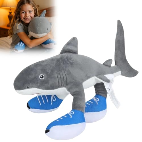 HOVCEH Peluche Tralalero Tralala, Divertido Brainrot Italiano Peluche de Tiburón con Sneakers, Suave Animal de Juguetes para Niños y Adultos