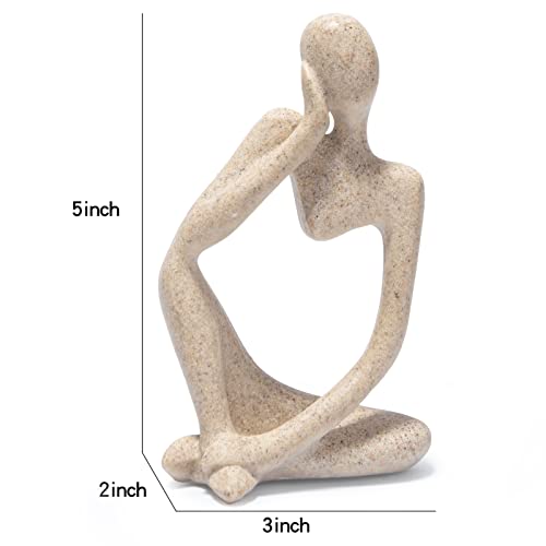 Mubeey Abstract Sculpture Statue Thinker Sandstone Resin For Hotel Home Desktop Bookshelf Office Decoration 4.52 Inches Tall (Mini Suit) #TOP5