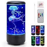 Jellyfish Lamp, 18LED 7-Color Changing Light with 5 Levels Brightness Jellyfish Aquarium fish lamp Home decor, children's birthday gift, men's and women's holiday gift, relaxing mood atmosphere